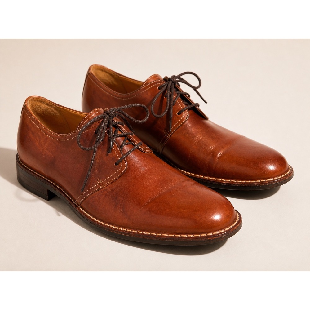 Cole Haan Leather Derby Oxford Shoes Brown Quiet Luxury Preppy Classic Sz 13